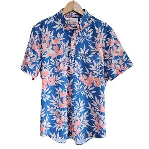 Chubbies Pull-Over Half Button-down Tropical Floral Hawaiian Short Sleeve Shirt